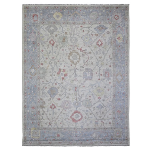 Ivory, Afghan Angora Oushak with All Over Design Natural Dyes, Natural Wool Hand Knotted, Oriental Rug