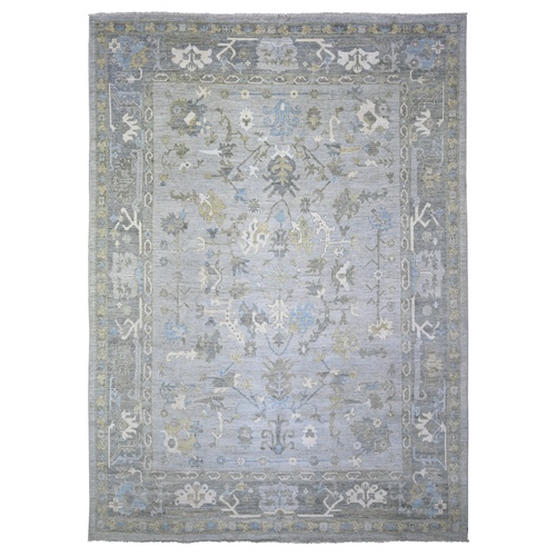 Bone Brown, Afghan Angora Oushak with All Over Motifs, Natural Dyes, Extra Soft Wool, Hand Knotted, Oriental Rug
