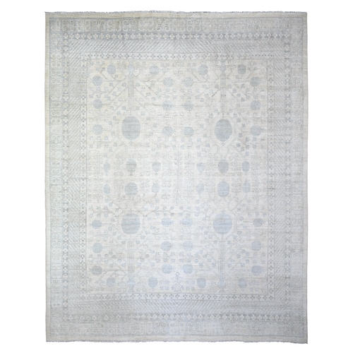 White Wash Peshawar Natural Dyes, Pure Wool Hand Knotted, Oversized Oriental Rug