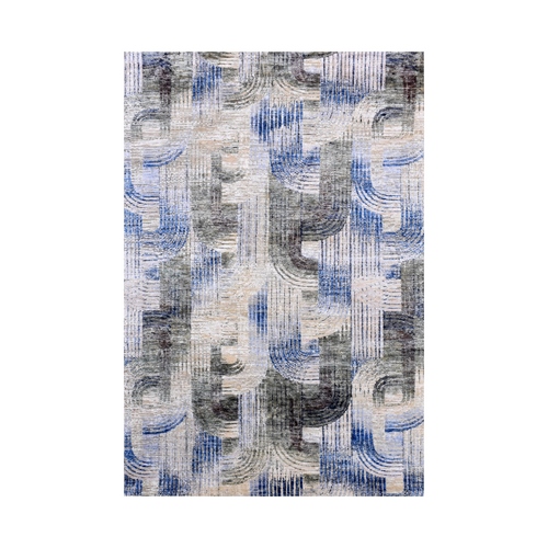 THE INTERTWINED PASSAGE, Hand Knotted, Silk with Textured Wool, Oriental Rug