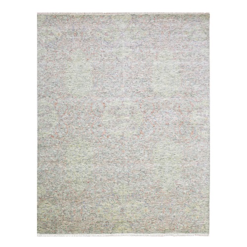 Stone Gray, Modern Salt and Pepper Design Thick and Plush, Pure Luxurious Wool  Hand Knotted, Oriental Rug