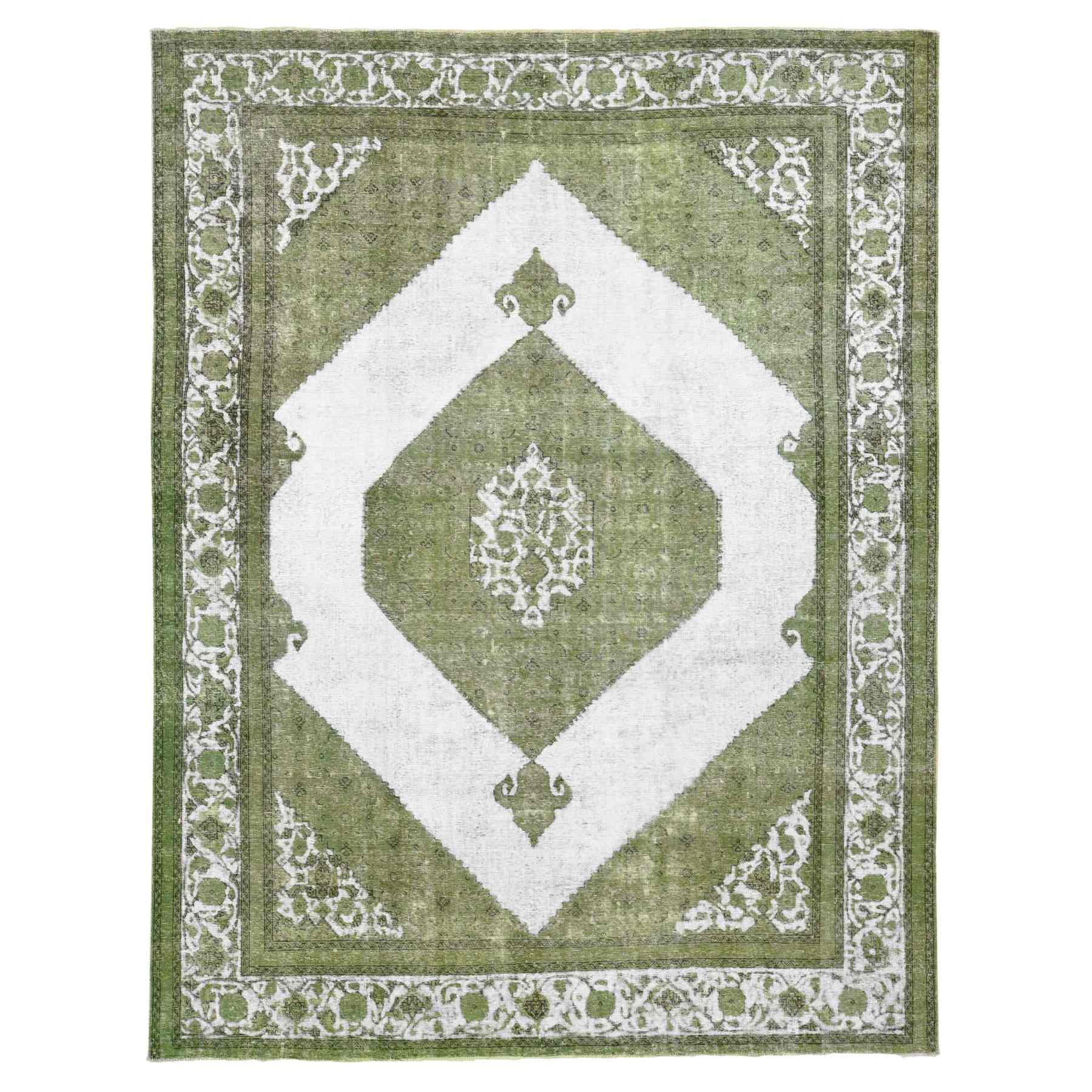 Overdyed-Vintage-Hand-Knotted-Rug-403290