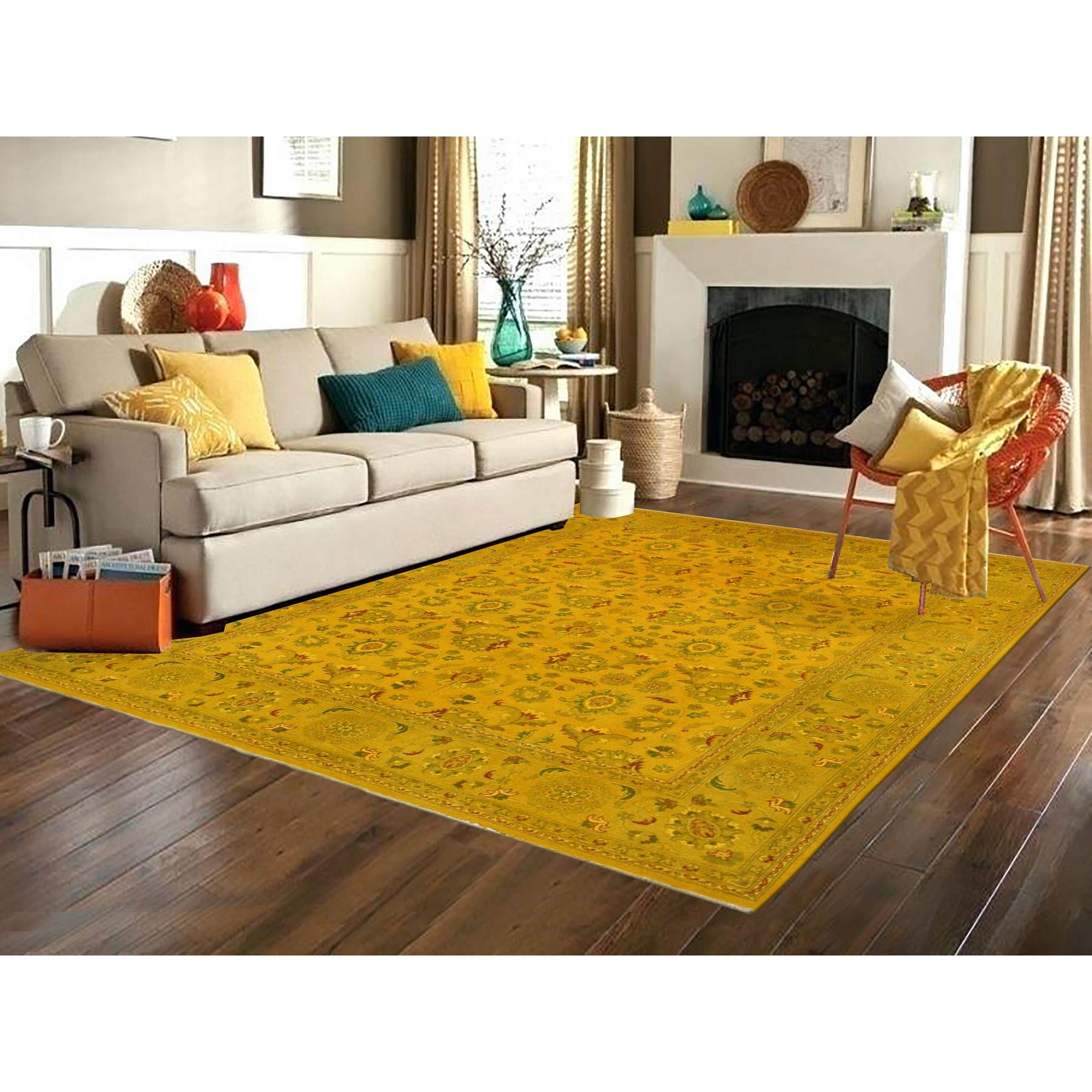 Overdyed-Vintage-Hand-Knotted-Rug-403335