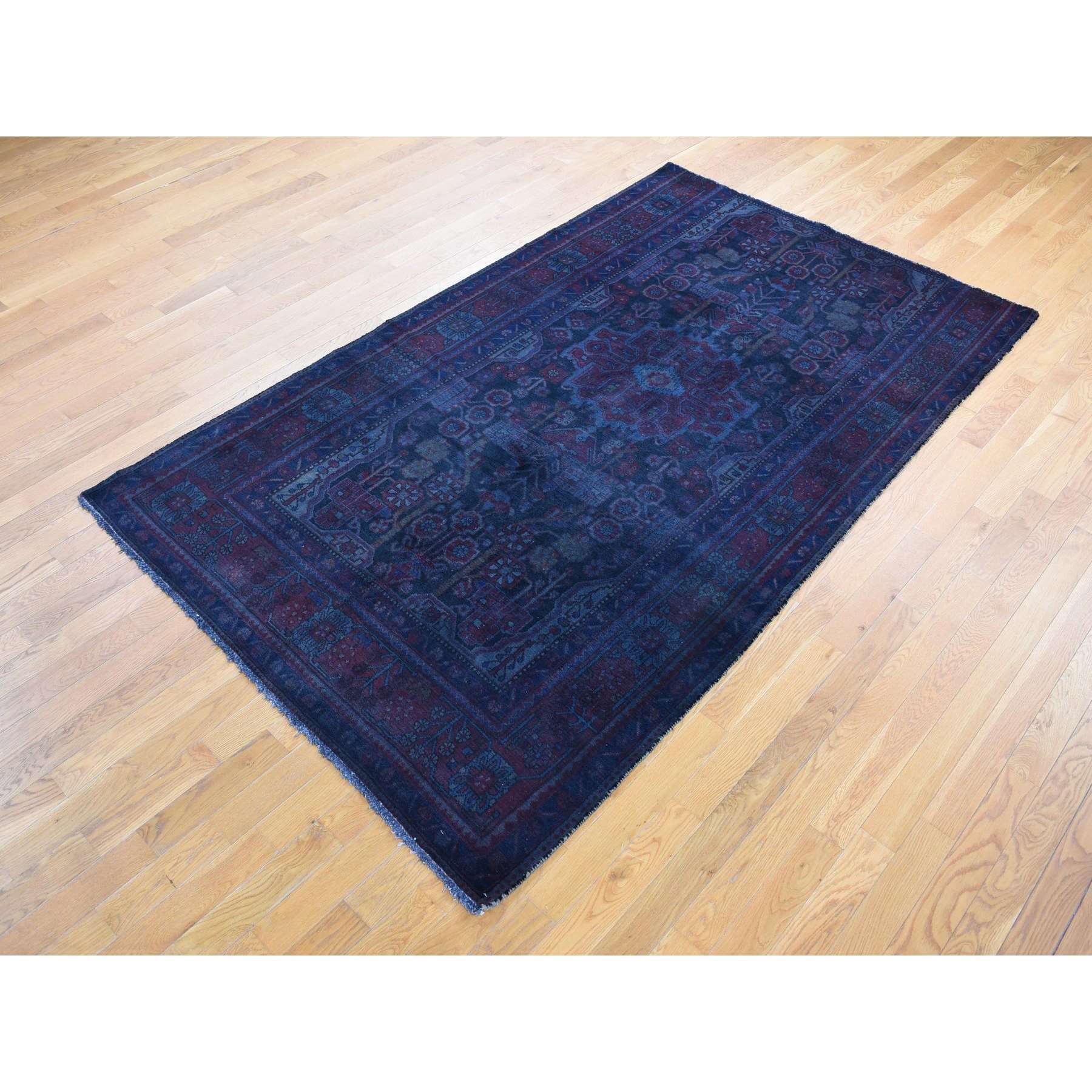 Overdyed-Vintage-Hand-Knotted-Rug-403345