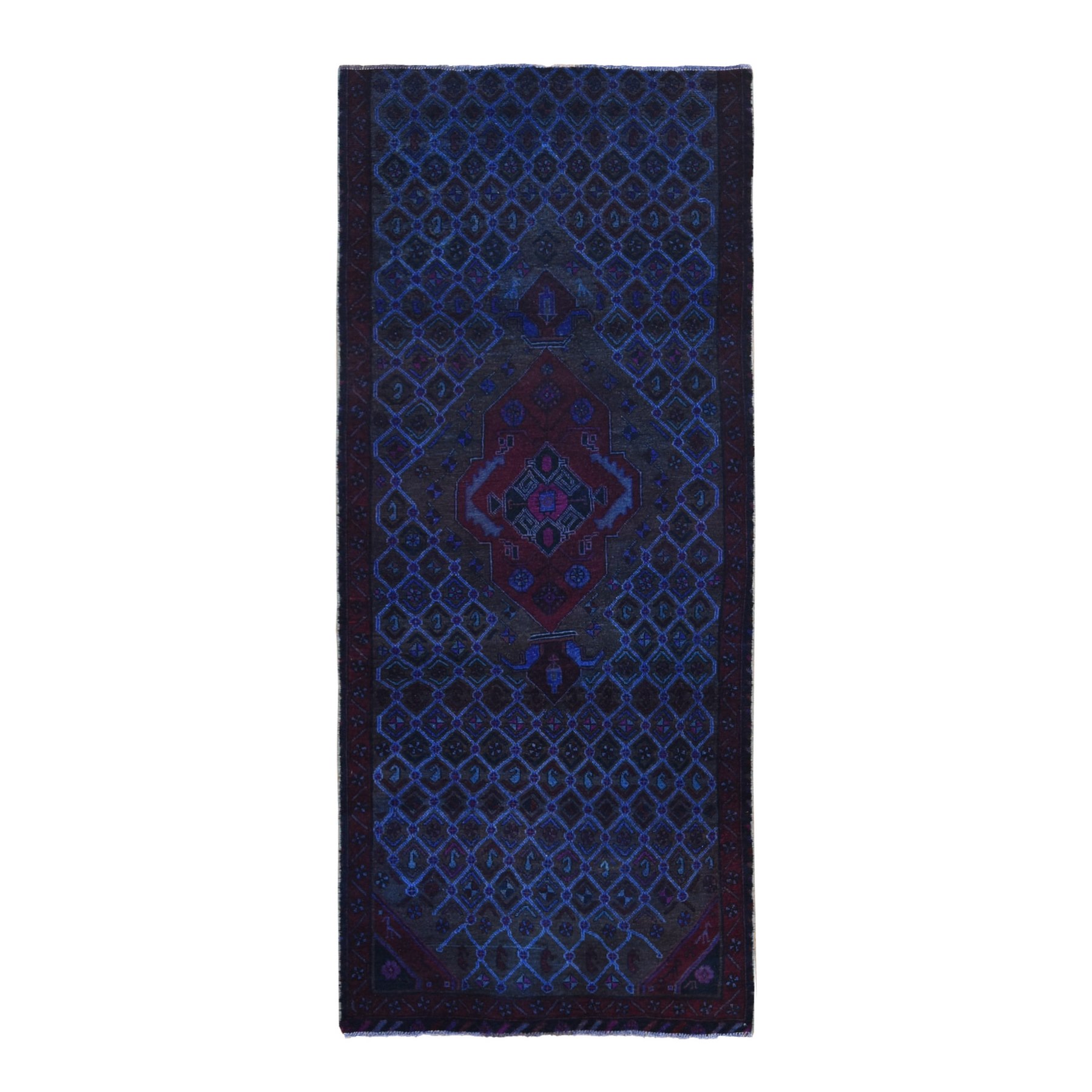 Overdyed-Vintage-Hand-Knotted-Rug-403350