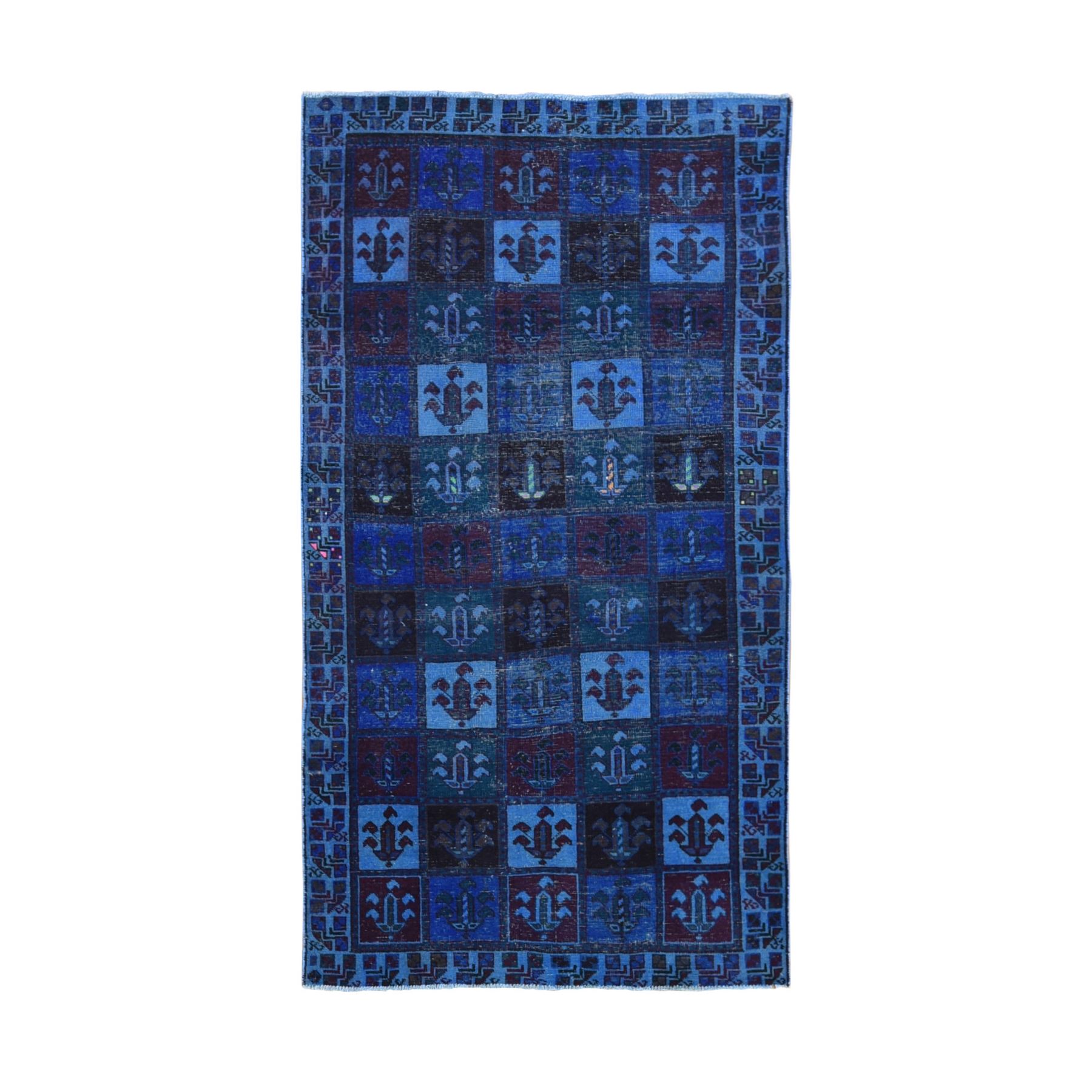 Overdyed-Vintage-Hand-Knotted-Rug-403355