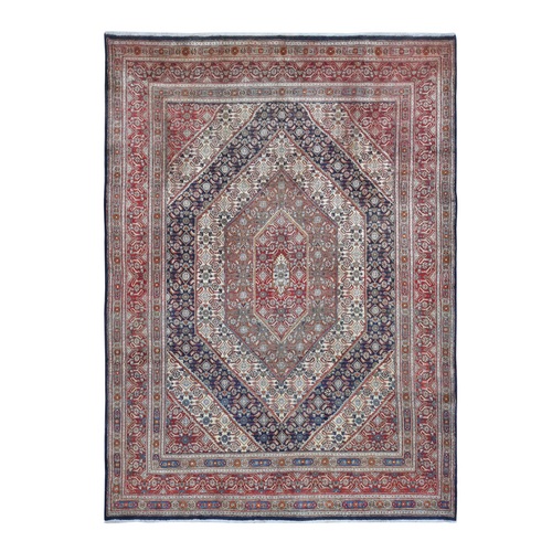 Cordovan Red, Persian Moud With Geometric Design, Multiple Mahi Fish Design, Geometric Medallions, Natural Dyes, 100% Wool, Hand Knotted, Oriental Rug