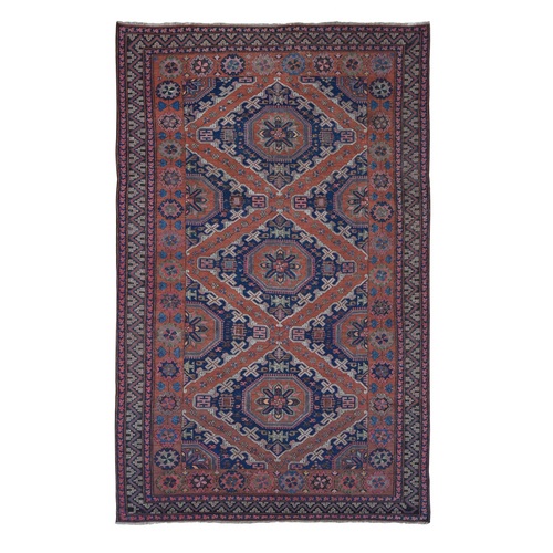 Cinnamon Red, Antique Caucasian Soumak with Geometric Design, Pure Wool, Flat Weave, Hand Knotted, Clean, Good Condition, Sides and Ends Professionally Secured, Long and Narrow Oriental 