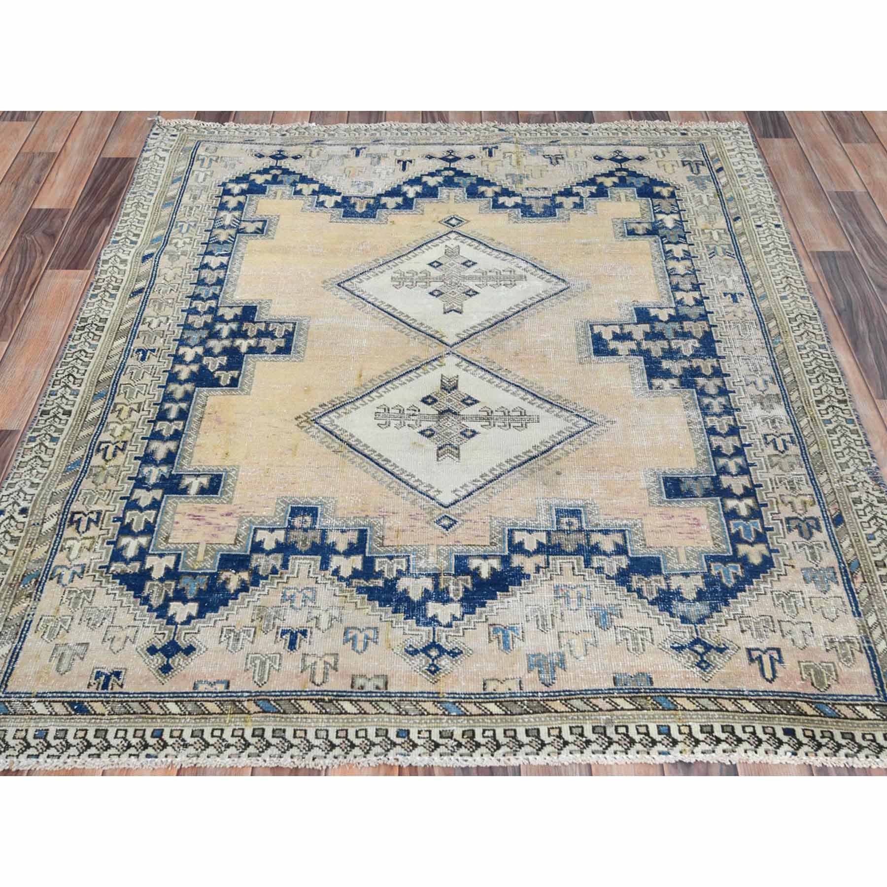 Overdyed-Vintage-Hand-Knotted-Rug-405755