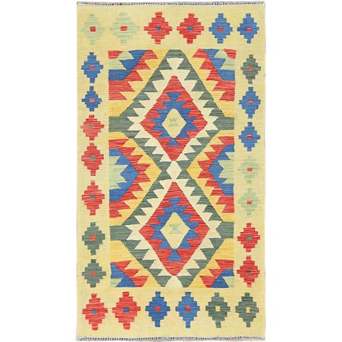 Colorful, Hand Woven Afghan Kilim with Geometric Design, Natural Dyes Flat Weave, Pure Wool Reversible, Oriental Rug