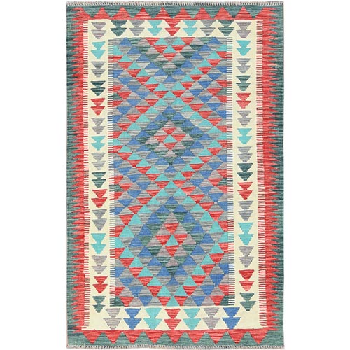 Colorful, Flat Weave Extra Soft Wool, Hand Woven Afghan Kilim with Geometric Design, Vegetable Dyes Reversible, Oriental Rug