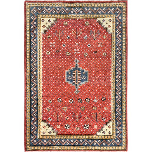 Imperial Red, Special Kazak with Medallion Design Natural Dyes, 100% Wool Hand Knotted, Oriental Rug