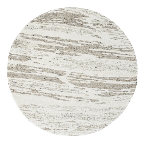 Earthtone Colors, Plush Pile Organic Undyed Natural Wool, Hand Knotted Modern Abstract Design, Round Oriental Rug