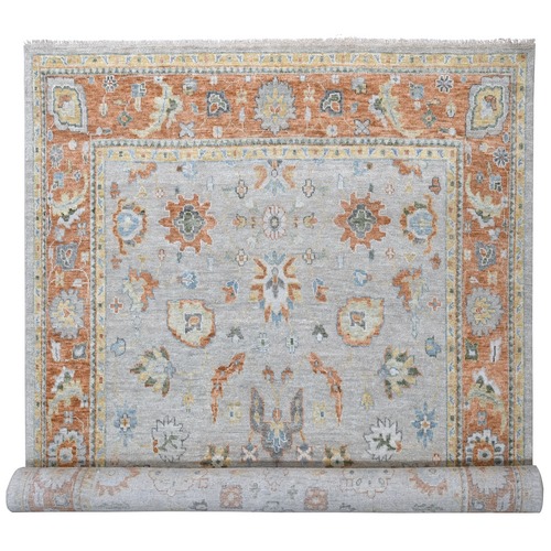 Tan Color, Hand Knotted Oushak Design, Supple Collection Thick and Plush, Organic Wool, Oversized Oriental Rug