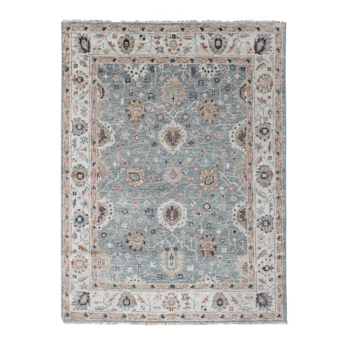 Castor Gray, Oushak Design, Supple Collection Plush Pile, 100% Wool Hand Knotted, Oriental Rug