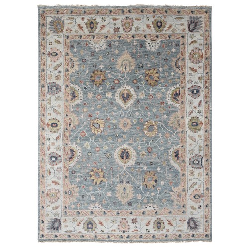 Castor Gray, Soft Wool Hand Knotted, Oushak Design, Supple Collection Plush Pile, Oriental Rug