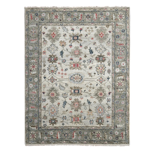 Camel and Sage Green, Oushak Inspired, Supple Collection, Hand Knotted, Natural Wool, Plush and Lush, Oriental Rug