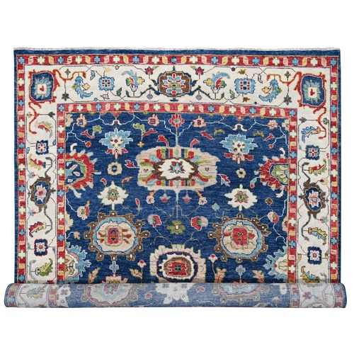 Navy Blue, Intrigued Oushak Design, Plush and Lush, Soft Wool Hand Knotted, Supple Collection, Oversize Oriental Rug