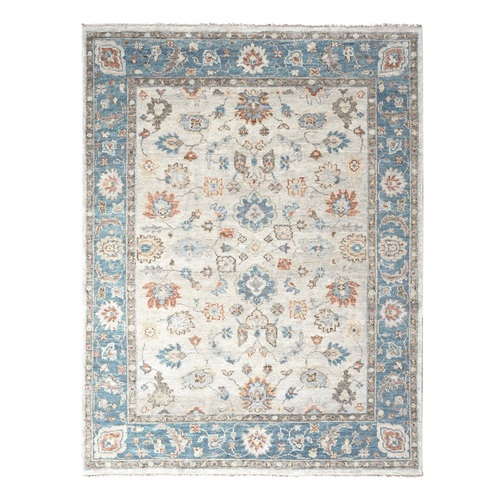 Light Gray, Transitional, Soft Luxurious Wool, Hand Knotted Oushak Design, Supple Collection, Oversized Oriental Rug