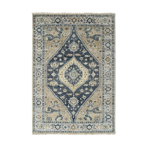 Navy Blue, Bakshaish Design, Supple Collection, Pure Wool, Hand Knotted, Oriental Rug