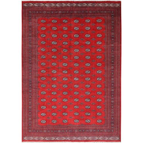 Crimson Red, Princess Bokara with Tribal Medallions, Natural Dyes, Extra Soft Wool, Hand Knotted Oriental Rug