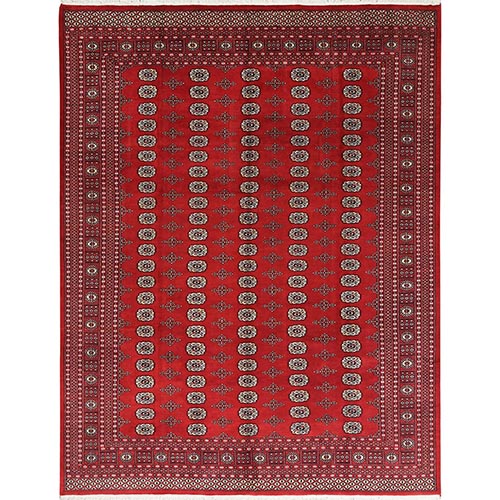 Crimson Red, Princess Bokara with Tribal Medallions, Natural Dyes, Natural Wool, Hand Knotted, Oriental Rug
