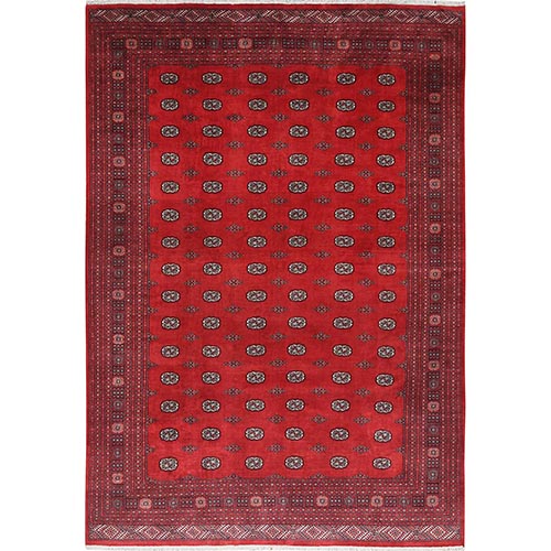 Hibiscus Red, Princess Bokara with All Over Medallions, Natural Dyes, Extra Soft Wool, Hand Knotted Oriental Rug